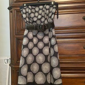Strapless black and white sundress